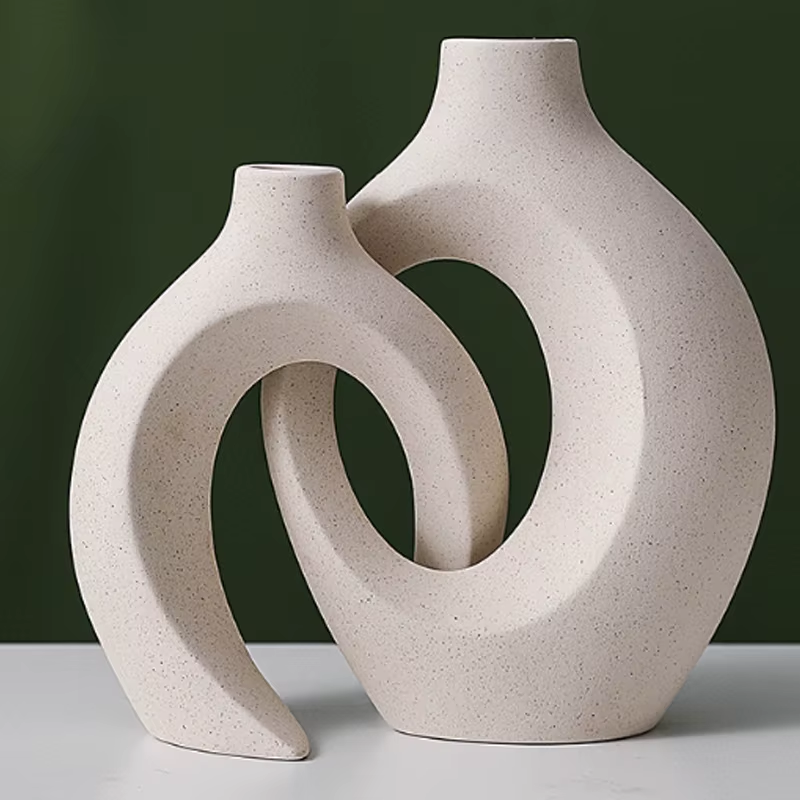 European Ceramic Vase Set 
