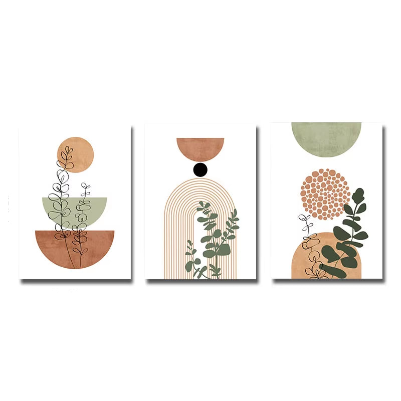 Modern Boho Abstract Shape Plant Poster 