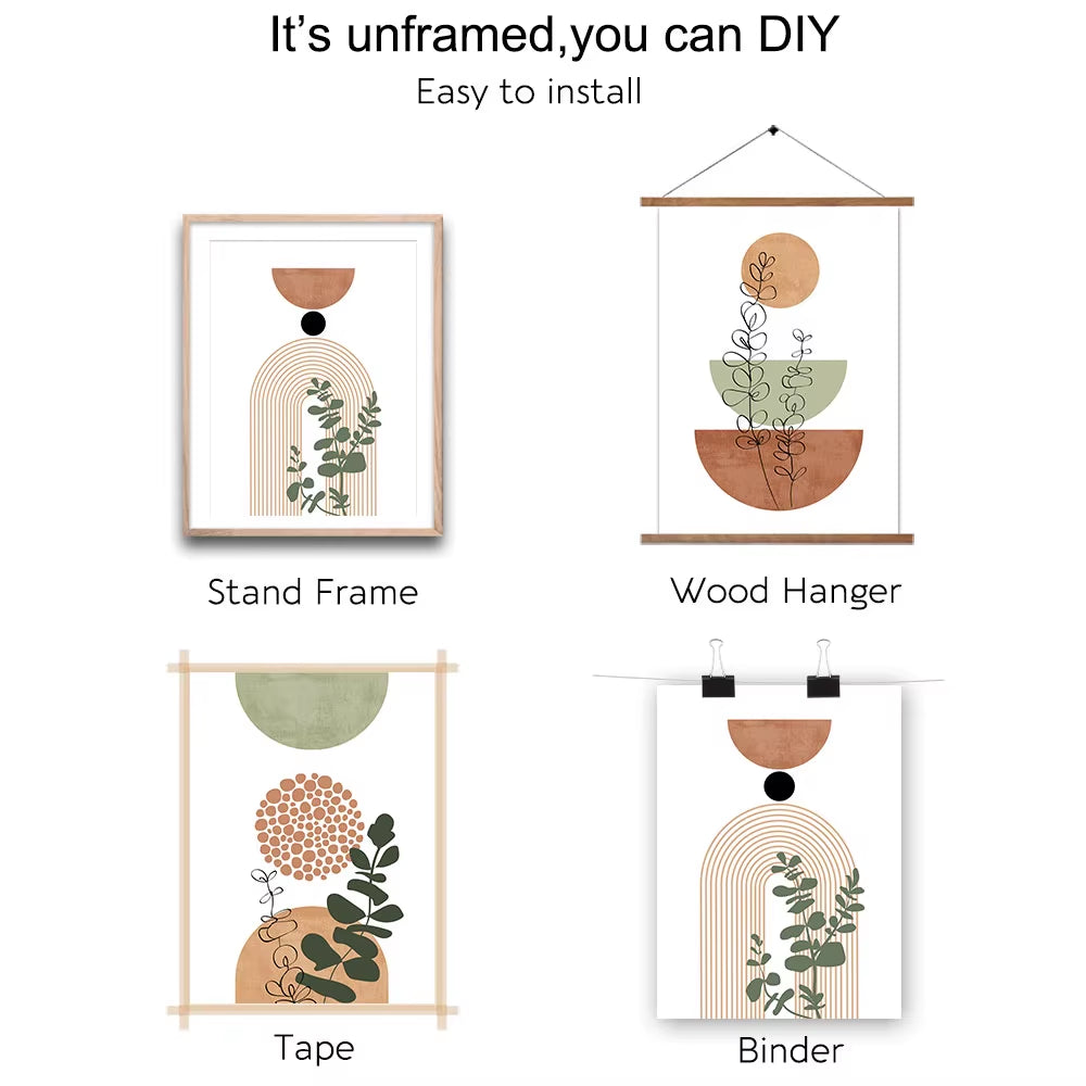 Modern Boho Abstract Shape Plant Poster 