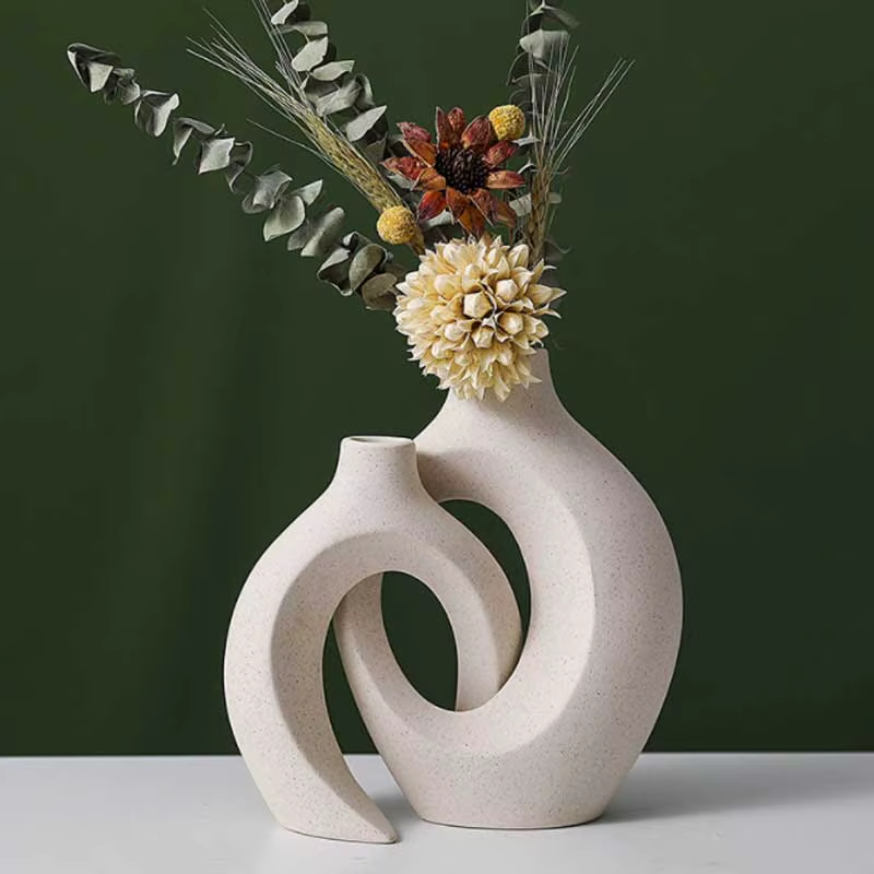 European Ceramic Vase Set 