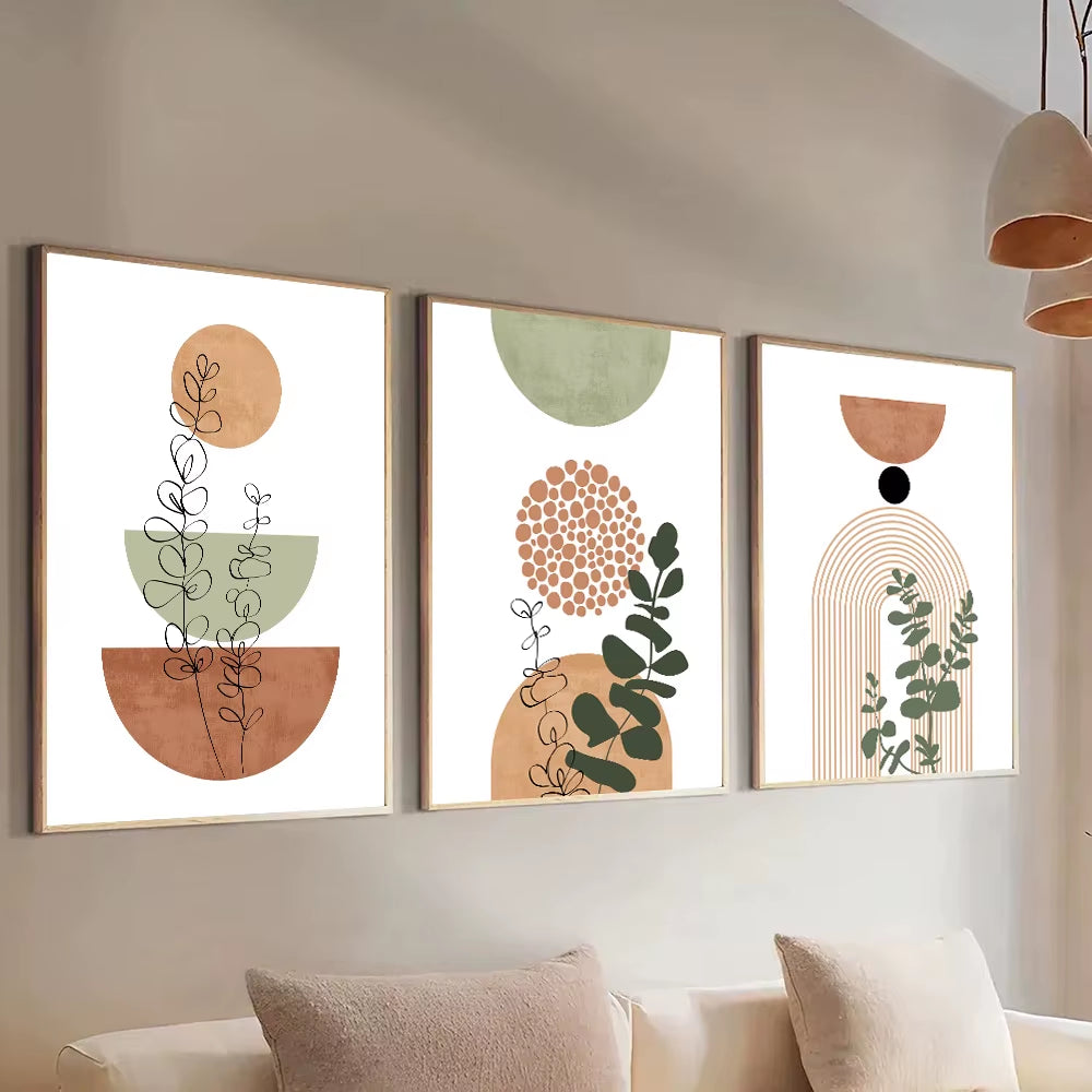 Modern Boho Abstract Shape Plant Poster 