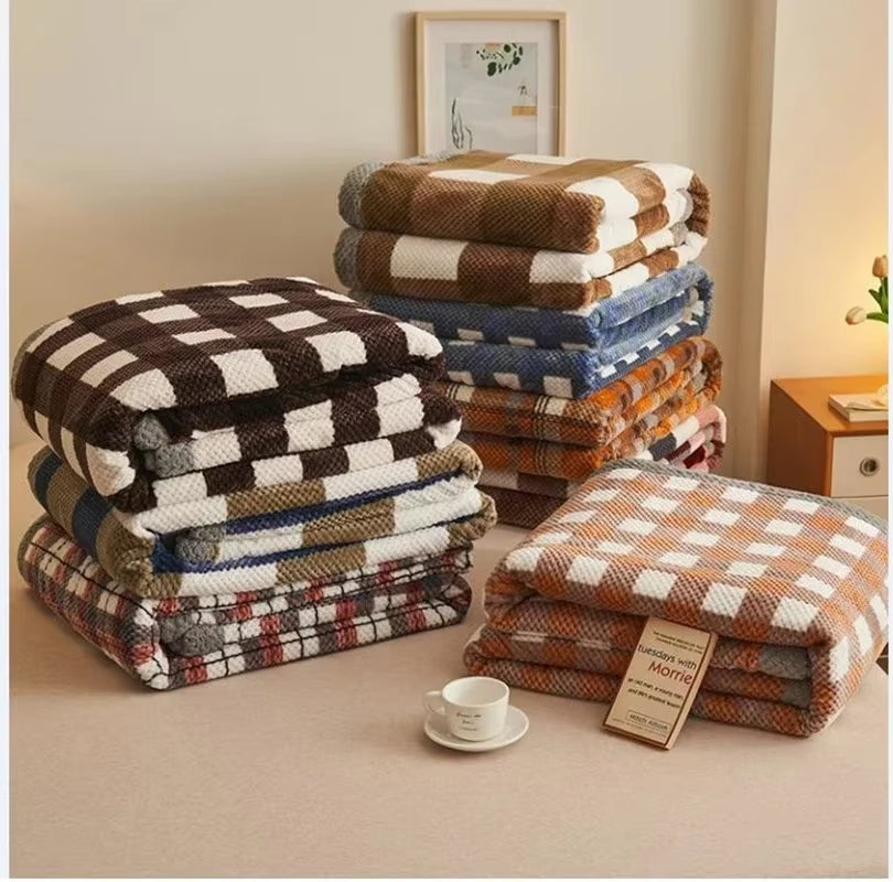Knit Throw Soft Chenille Blanket 