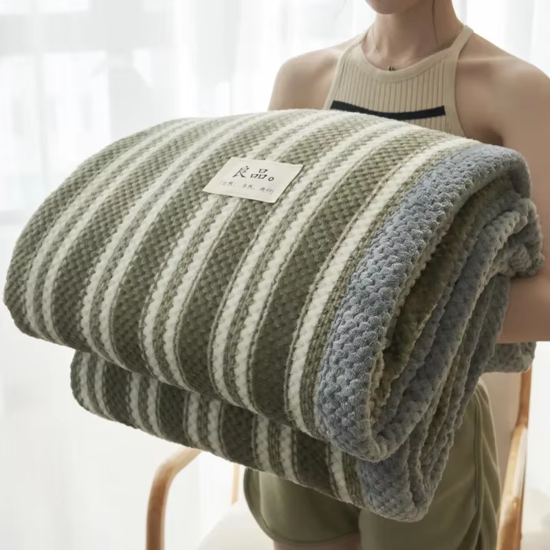 Knit Throw Soft Chenille Blanket 