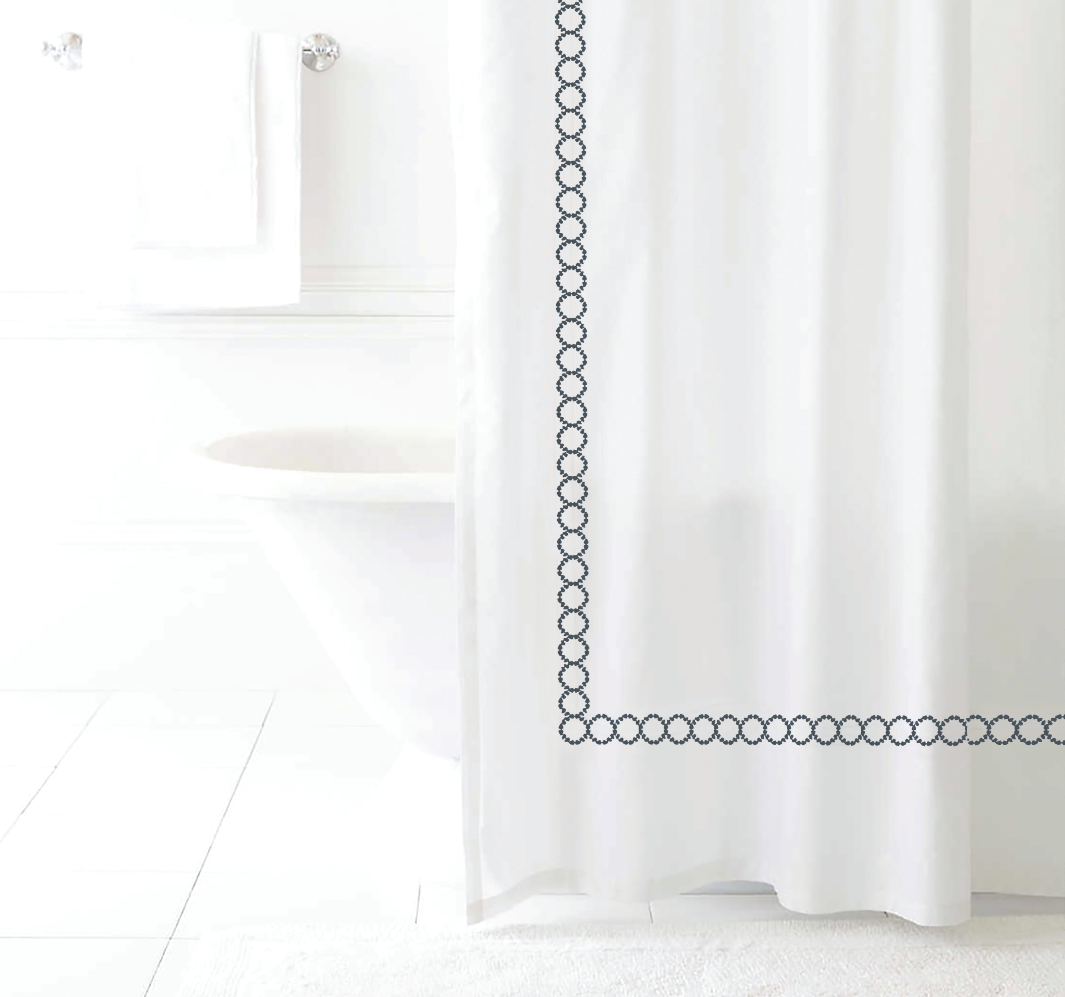 Clean Design Home® Savoy Embroidery Shower Curtain