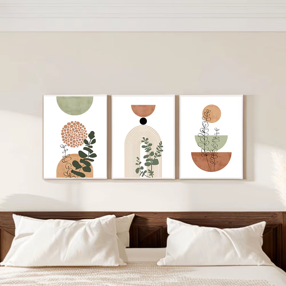Modern Boho Abstract Shape Plant Poster 