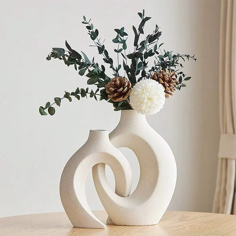 European Ceramic Vase Set 