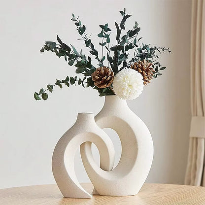 European Ceramic Vase Set 
