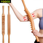 Guasha Wood Stick Massage Tool,36 Beads Wood Massage Roller Stick,Lymphatic Drainage Massager for Body Shaping,Back,Leg