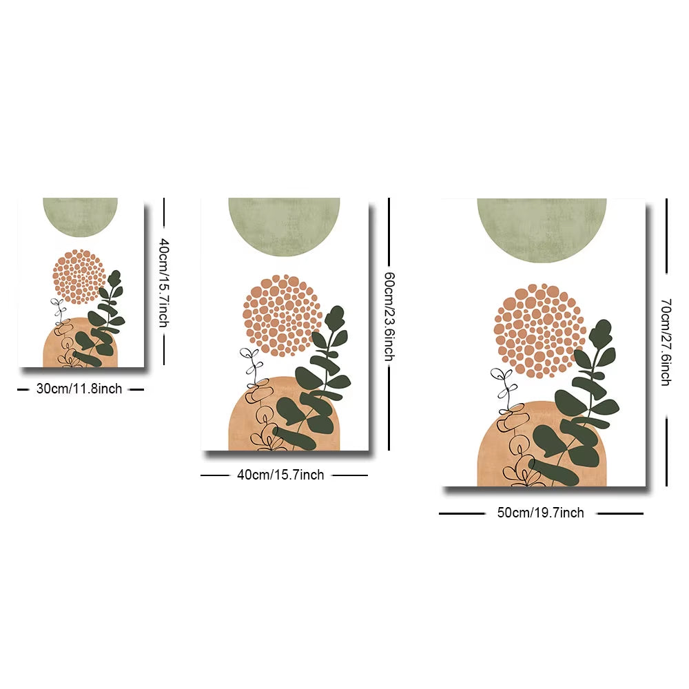 Modern Boho Abstract Shape Plant Poster 